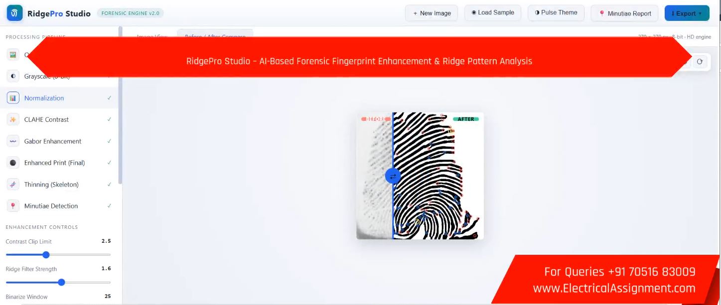 RidgePro Studio – AI-Based Forensic Fingerprint Enhancement & Ridge Pattern Analysis screenshot 3